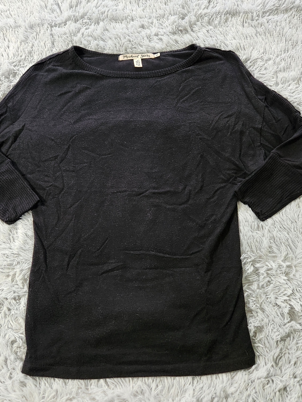 Michael Stars Black Knit Short Sleeve Tunic Top